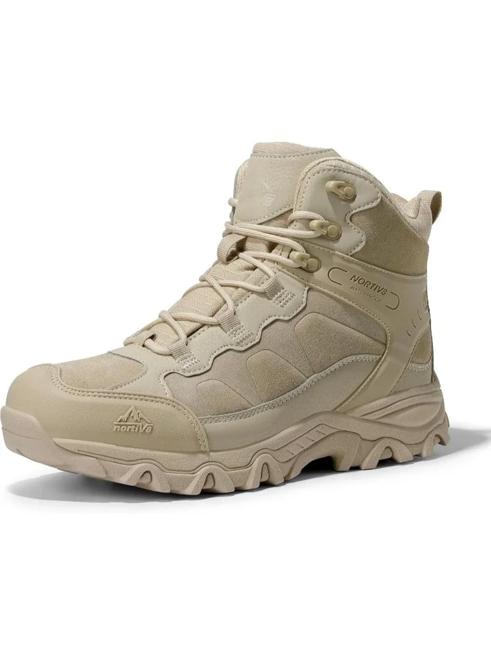 Men's Sand Waterproof Shoes Casual Mid Top Round Toe Non Slip Hiking Boots
